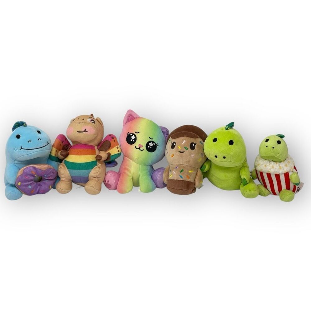 Moriah Elizabeth Mystery Plush Lot of 6 Rosie Pickle Cat Rainbow Dinosaur Dragon